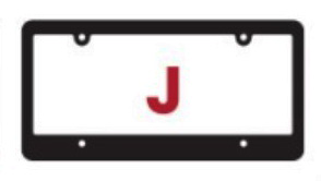 License plate frame style j